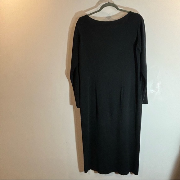 PERUVIAN CONNECTION Sz L 100% Pima Cotton Scoop Neck Long Sleeve Midi Dress - Picture 6 of 9